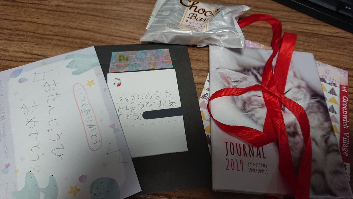 のるん 小学生の娘達から誕生日プレゼントをもらった幸せ者なんですけど プレゼント を開けてる最中に次女が照れくささと恥ずかしさが爆発してしまったのか プレゼントは100均で買った と暴露してしまい なんで言っちゃうの と声が