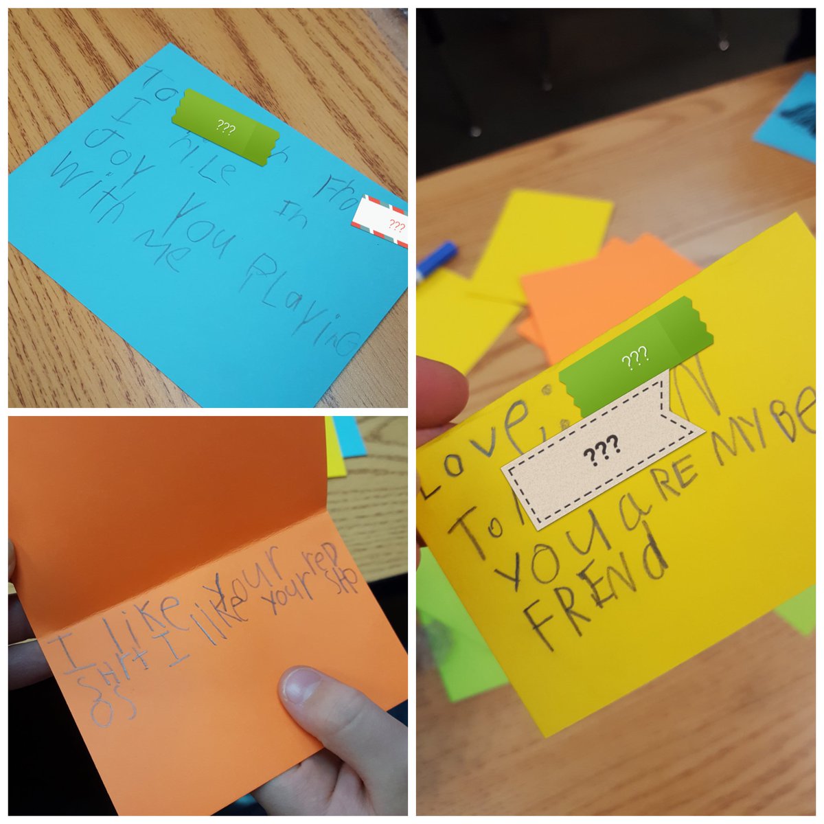 slsteinmeyer's tweet photo. Gifts from the ❤ ~ Day 3: Give a compliment to another student today.  #giftsfromtheheart #wakandastars #firstgradestars https://t.co/00ZZlCiKcl