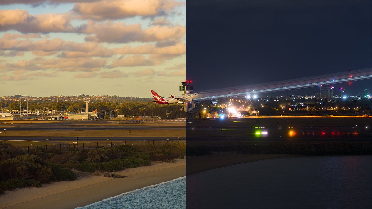 AirservicesNews's tweet photo. #TakeoffThursday Check out this amazing photo taken by our very own Simulator Support Officer Kristian! It features both day and night stitched together with #Sydney Tower in the background! #flyingroo #aviation #photography #AvGeeks #Australia 📸✈️ https://t.co/0WeE4jgnRM