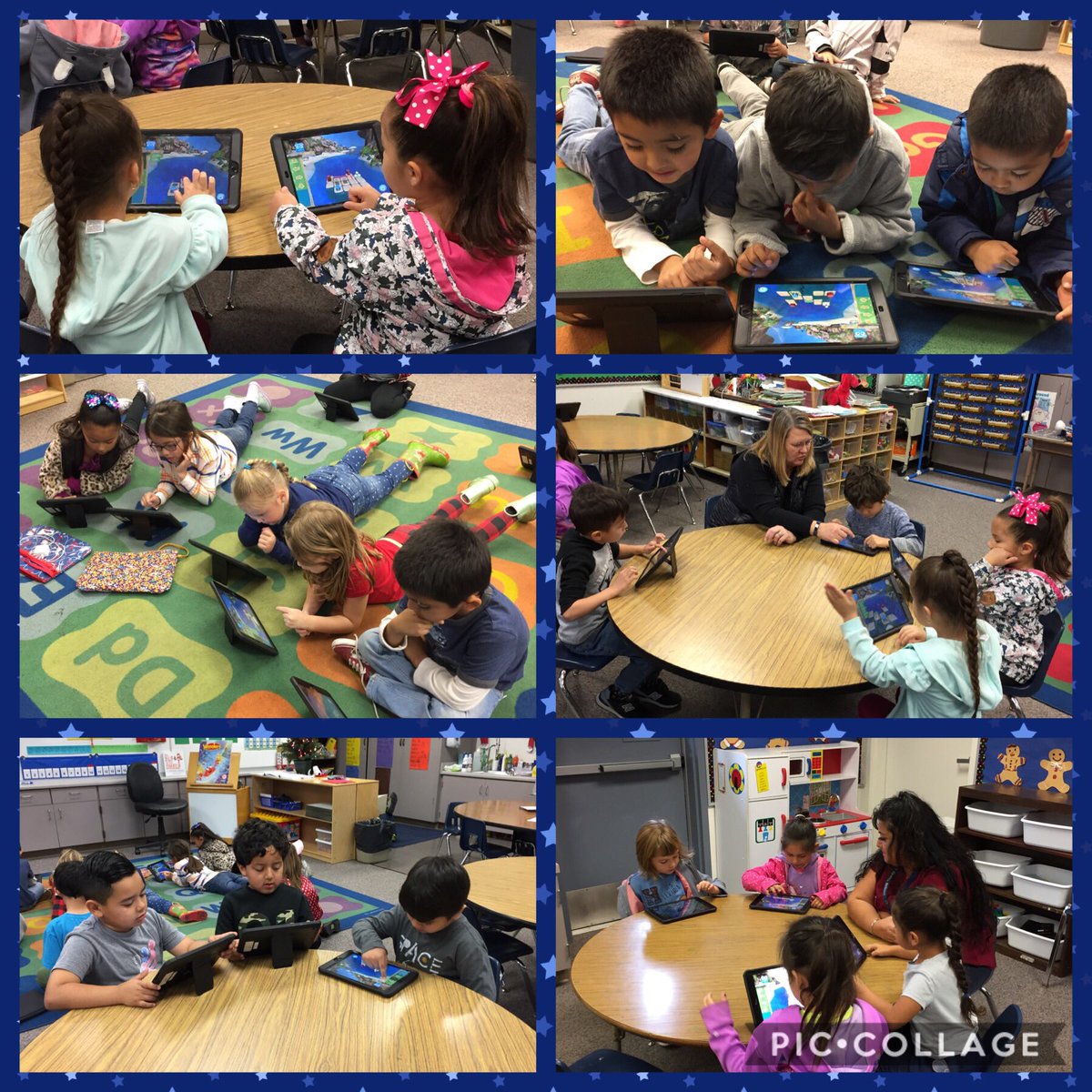 ECTK111's tweet image. These little #codetothefuture stars are participating in the #HourOfCode. Today they used the #boxislandgame app. It wasn’t easy, but they didn’t give up! @elcerritolhcsd #lhcsd #proudteacher