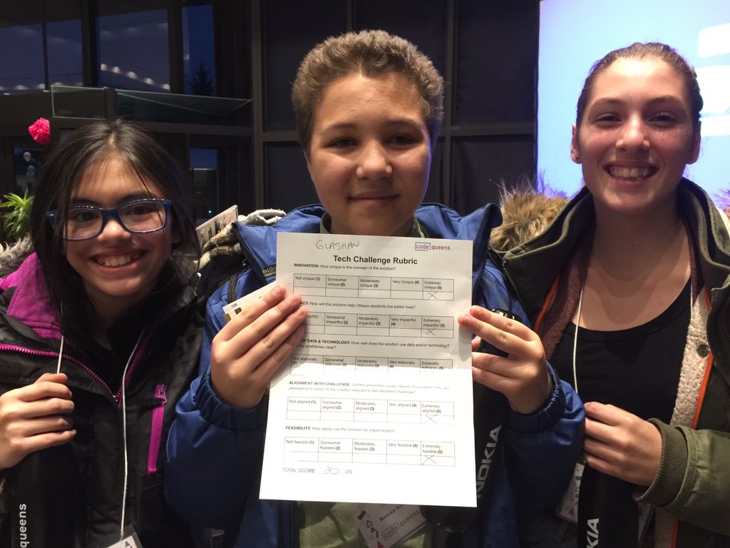SandyPMiller's tweet photo. A second place win for @glashanleads Ss at today’s #code_queens conference @nokia. Way to go! #AppDevelopment #STEM #elevatorpitch #collaboration #communication #teamwork #perfectscore @ocdsb #proudteacher https://t.co/CR049z89Iu