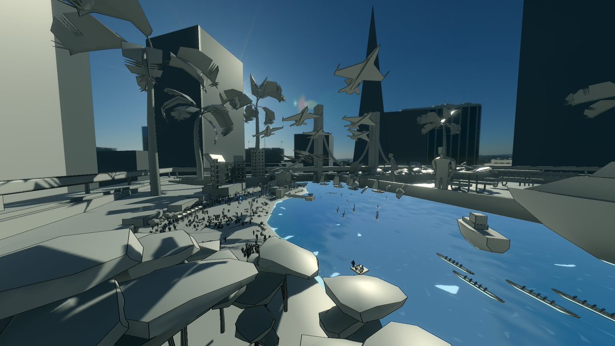 Here's another sneak peek! Check out our rooftop diorama level! There's lots to find here, beach goers, kite flyers, break dancers, even a toy sized apartment to explore! Coming to Steam Early Access, December 7th! store.steampowered.com/app/982120/Gia…