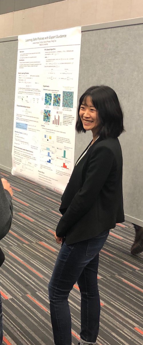 rllabmcgill's tweet photo. Jessie Huang @JcsHuang presented today at #NeurIPS2018 her work on Learning Safe Policies with Expert Guidance. 

@mcgillu @MILAMontreal 

Link: https://t.co/gfm0U33IVI https://t.co/e2kqvLEQHC