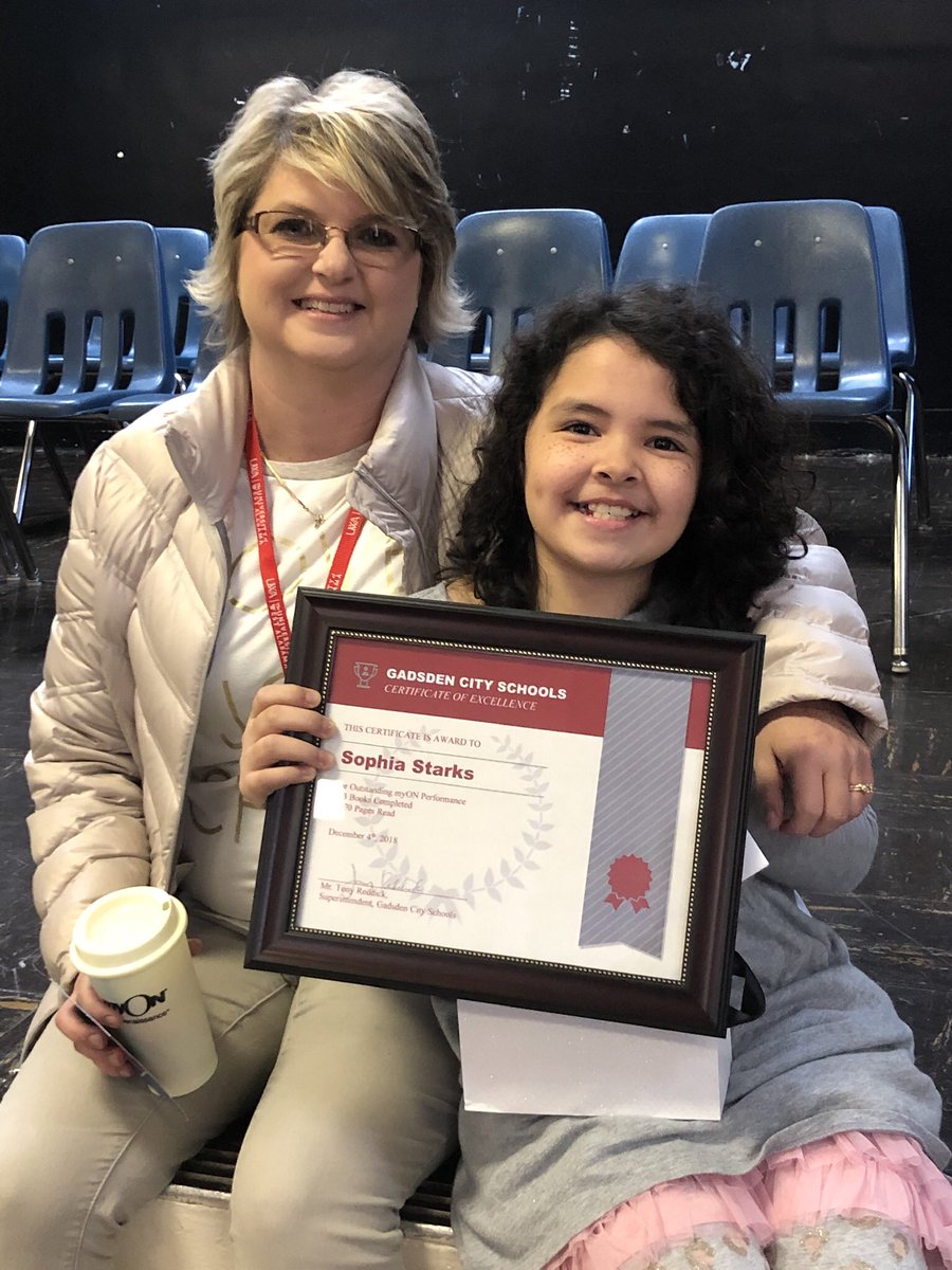 Congratulations to Mrs. Holcomb’s 4th grade class for reading the most books in the <a href="/myONreader/">myON by Renaissance</a> challenge &amp; to Sophia Starks for reading the most 📚 in the school! Way to go Mrs. Holcomb &amp; class!! 📚 ❤️ 🍎 <a href="/gcstitans/">Gadsden City Schools</a> <a href="/kwoods2468/">kwoods</a> <a href="/KarenPWinn/">Karen Winn</a>