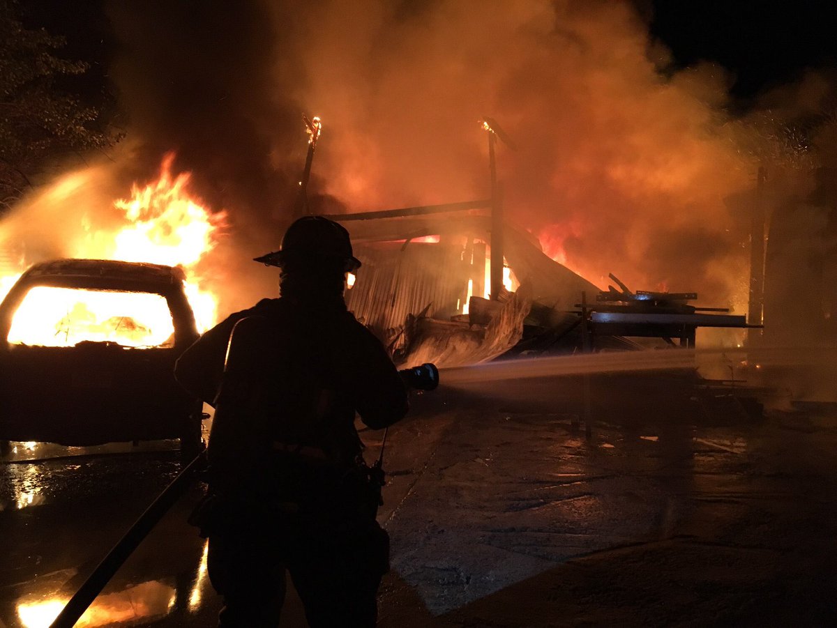 OCFireRescue's tweet image. #BuildingFire: 18310 Belvedere Road- Large shed fire. Flames visible upon arrival of units. Fire contained to structure. Large amount of fire has been knocked down, however crews are still active, extensive overhaul in progress. No reported injuries or transports.