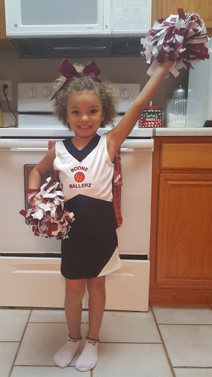 Cutest cheerleader ever! #aaliyahnicole #shesgettingbigwaytoofast #wewillberunningtoballgamesagain
