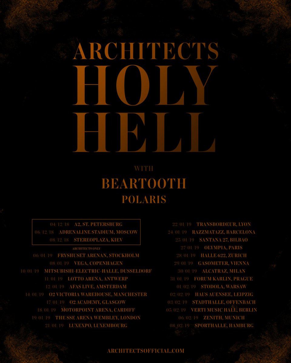 BEARTOOTHband's tweet image. You ready UK/EU?! 🧡 @Architectsuk