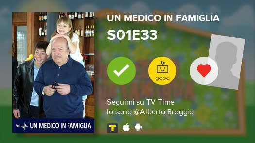 AlbertoCage88's tweet photo. Ho appena guardato l'episodio S01E33 di Un medico in fam...! #tvtime https://t.co/Ry7TPz7xtm https://t.co/zALZGVGzwk