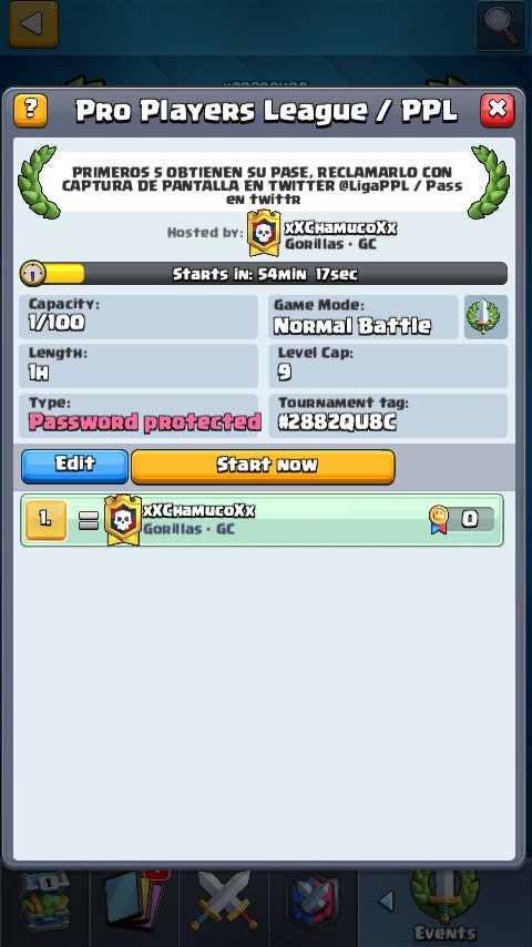 Ya creado el 2do torneo clasificatorio para nuestra liga individual!. En cuanto lleguemos a 20 🔁y❤ revelamos la contraseña!

Que se vea que quieren participar, ánimo!!