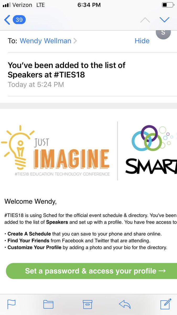 WellmannWendy's tweet photo. So excited ! Thanks @kateindrelie and @AProtivinsky for the encouragement! #TIES18 https://t.co/kxDswjI3ie
