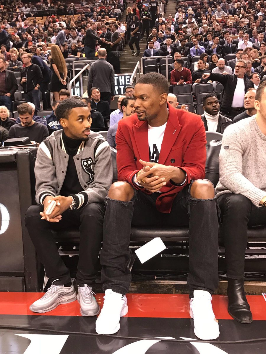 .<a href="/chrisbosh/">Chris Bosh</a> is courtside in Toronto. 

Back where it all began 🙌