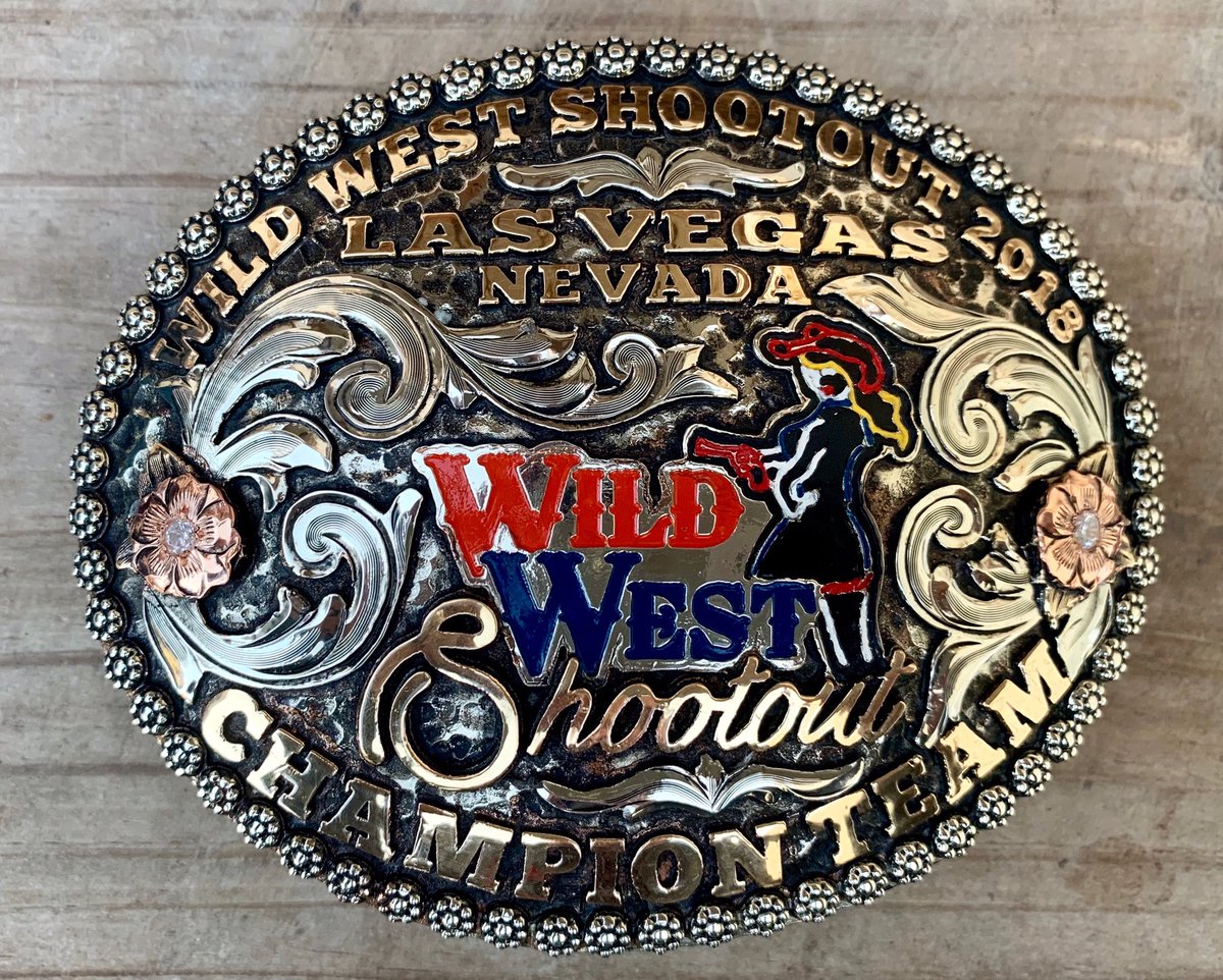 WShootout's tweet photo. Check out these #OutlawSpirit buckles that are the prizes for the FIRST annual Wild West Shootout!  Come join us on Saturday in Las Vegas! https://t.co/8KKDKfinaY