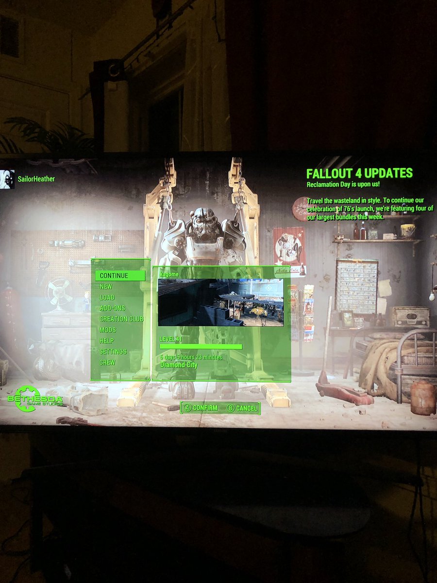 ImportFaceOff's tweet photo. @BethesdaSupport @Fallout When Fallout is Over-encumbered, they resort to back to Diamond City. Low key I kind of wanted to play Fallout 4 after seeing how positive the games progression has become...One thing is for certain 76 is a great rendition but 4real #letsnotmakethisapubgthing that lagg has g2g ") https://t.co/3V2aM00mVl