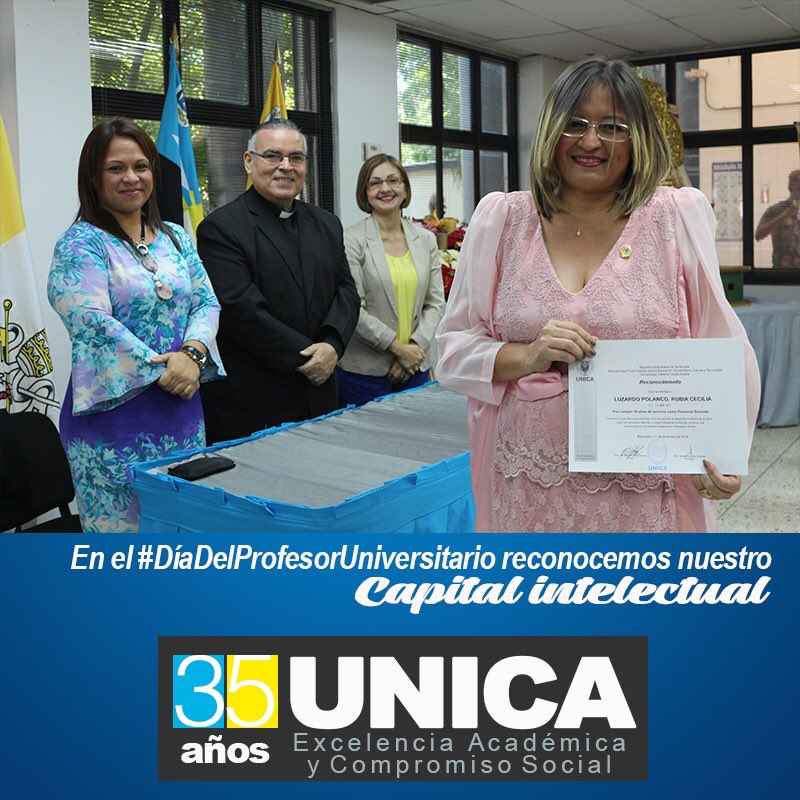 UNICAeduve's tweet photo. En ocasión de nuestro aniversario #UNICA35años y en el #DíaDelProfesorUniversitario, recordamos el ‘Gaudeamus igitur’, himno universitario. 

“Viva la Universidad, 
vivan los profesores. 
Vivan todos y cada uno 
de sus miembros, 
resplandezcan siempre.”

#ExcelenciaAcadémica https://t.co/j61oEIP9TX