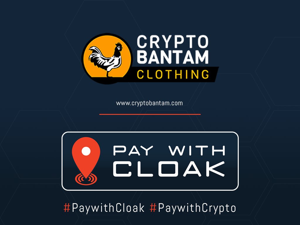 fuckeverycrypto's tweet photo. We're proud to announce that @CryptoBantam a crypto fashion shop with hats, hoodies & tees accepts @CloakCoin as a payment method!
🛒▶️ https://t.co/ifhYX3cWjm
#CloakCoin #PaywithCloak #PaywithCrypto #CryptoBantam #CryptoWear #CryptoFashion #Privacy #BYOB #Cryptocurrency $CLOAK https://t.co/KAF8o3vZGa