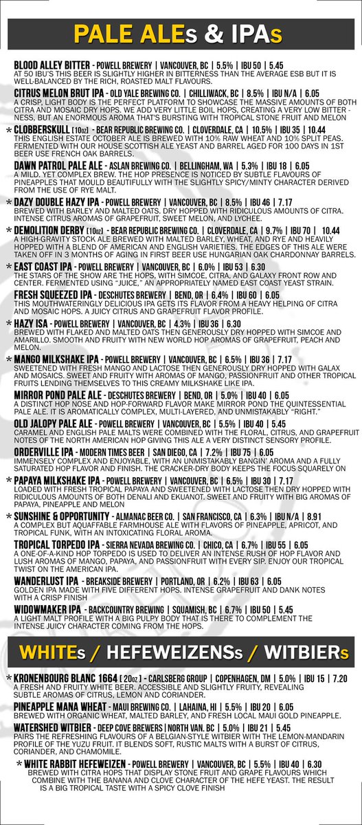 johnbpub's tweet image. New beer menu out today @johnbpub @CAMRABC @CAMRAVancouver @BeerthirstBC @nwbeerguide @BeerthirstJason @Beerthirst @gye_incognito @DeanReimer @AMacNewWest @CAMRAVictoria @vancraftbeer @BeersofBC @Russell_Beer @PowellBeer @fieldhousebeer @AslanBrewing @Backcountry604 @MoodyAles