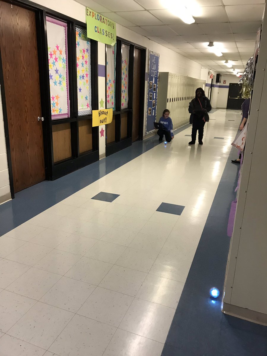 Spheros in action! Students are having fun controlling and racing them down the hallway in Mrs. Gose’s Coding class! #ASD4all <a href="/itbebrave/">Indian Trail</a> <a href="/stephaniegose/">Steph</a>