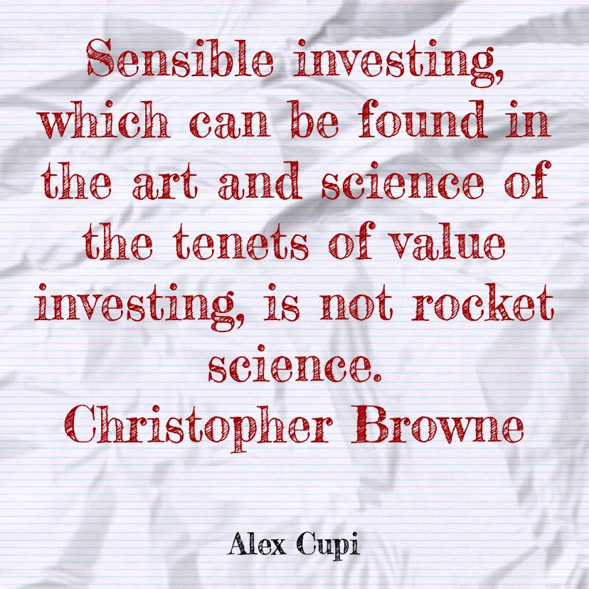 _Alex_Cupi's tweet image. Sensible investing, which can be found in the art and science of the tenets of value investing, is not rocket science. #AlexCupi #InvestingExpert 
Christopher Browne