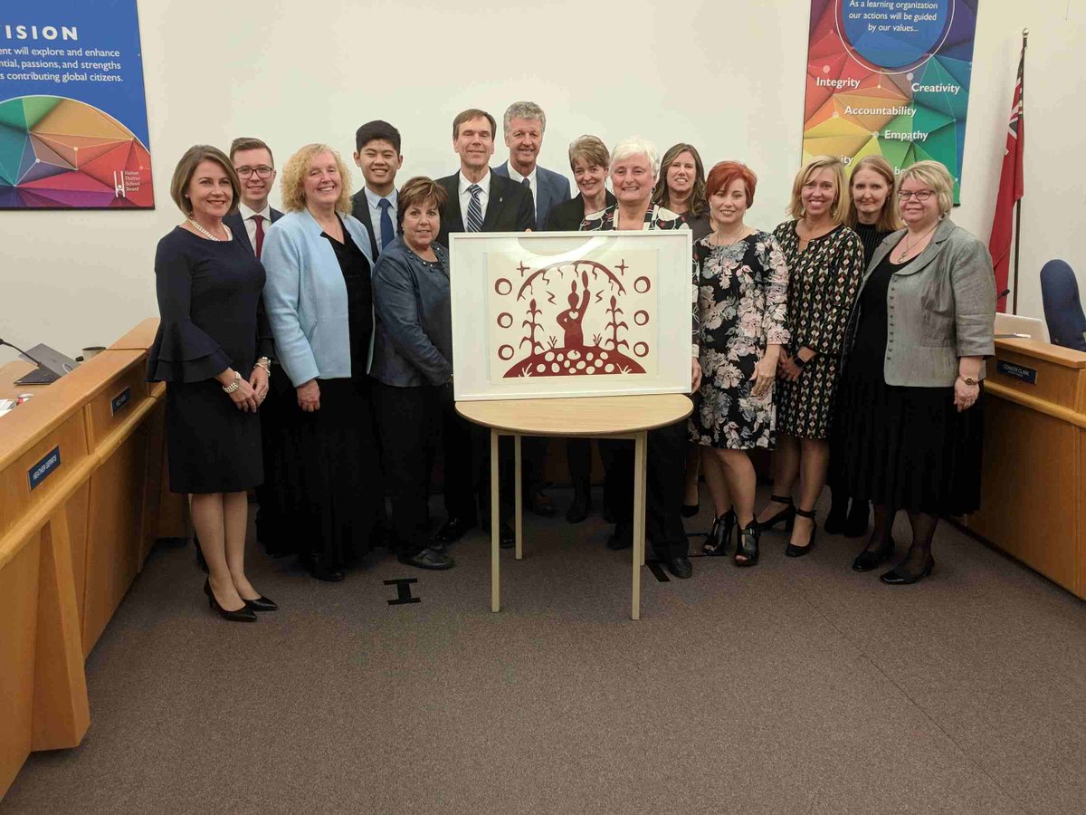 Indigenous artwork presented to the Board by Trustees in recognition of the <a href="/HaltonDSB/">HDSB</a> Human Rights Symposium held Dec 4/18 on Indigenous Rights and the current realities faced by Indigenous Peoples.  Artwork entitled "Stand Strong" by <a href="/IsaacMurdoch1/">Isaac Murdoch</a>.