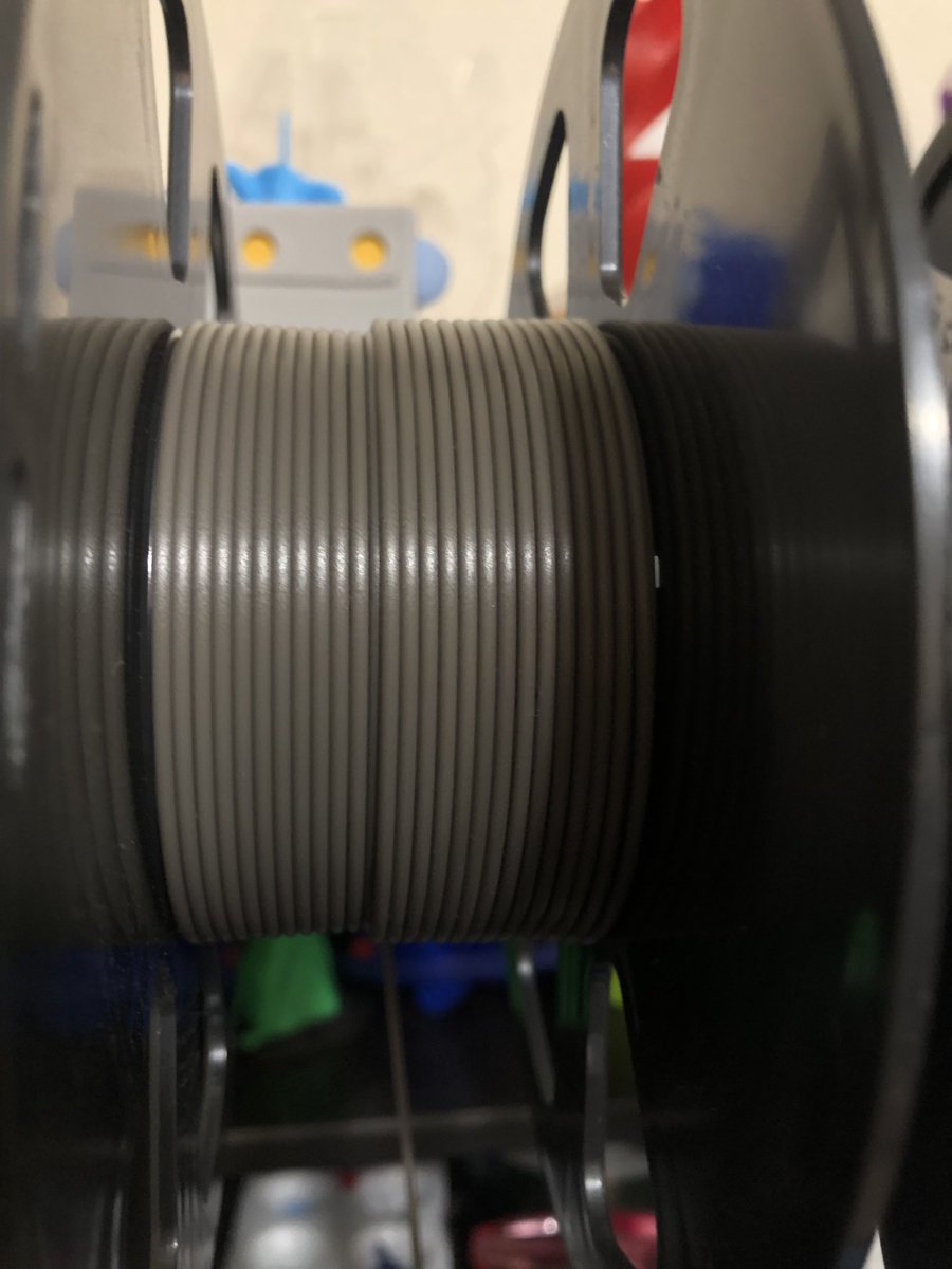 Almost at the end of this roll of <a href="/AIORobotics/">AIO Robotics</a> dark grey filament and I just had to share that winding.