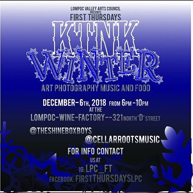 Lompoc_eats's tweet image. #Repost @lpc_ft
・・・
#FirstThursday starts tomorrow at 6! Hope to see everyone for the last show of the year. All artists are welcome to display their artwork just come with hanging materuals between 1-530 to pit up your work. #livemusic begins at 630… ift.tt/2BTrnpS