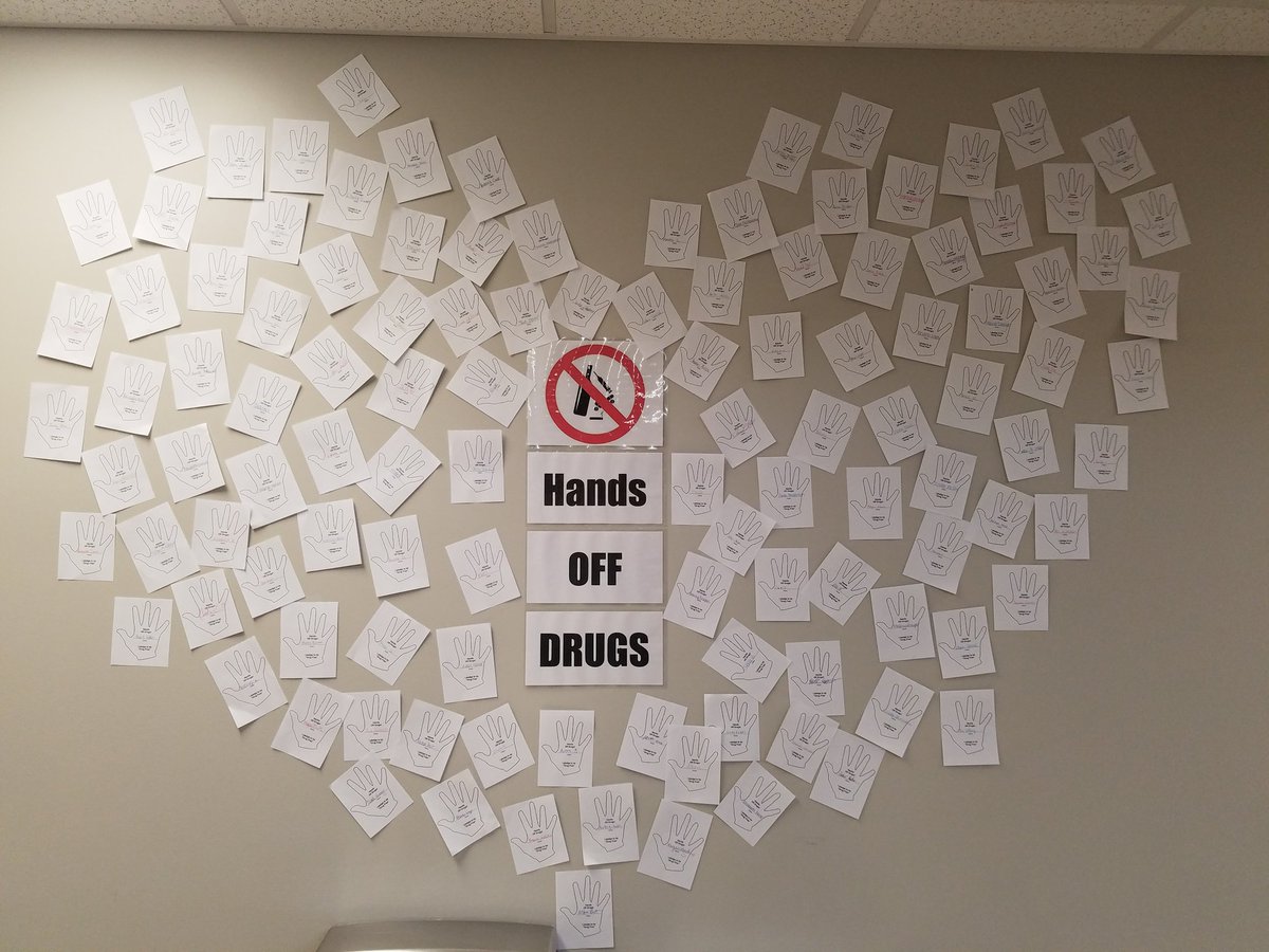 We had a lot of high school students pledge to be "Hands Off Drugs" during lunch last Friday.