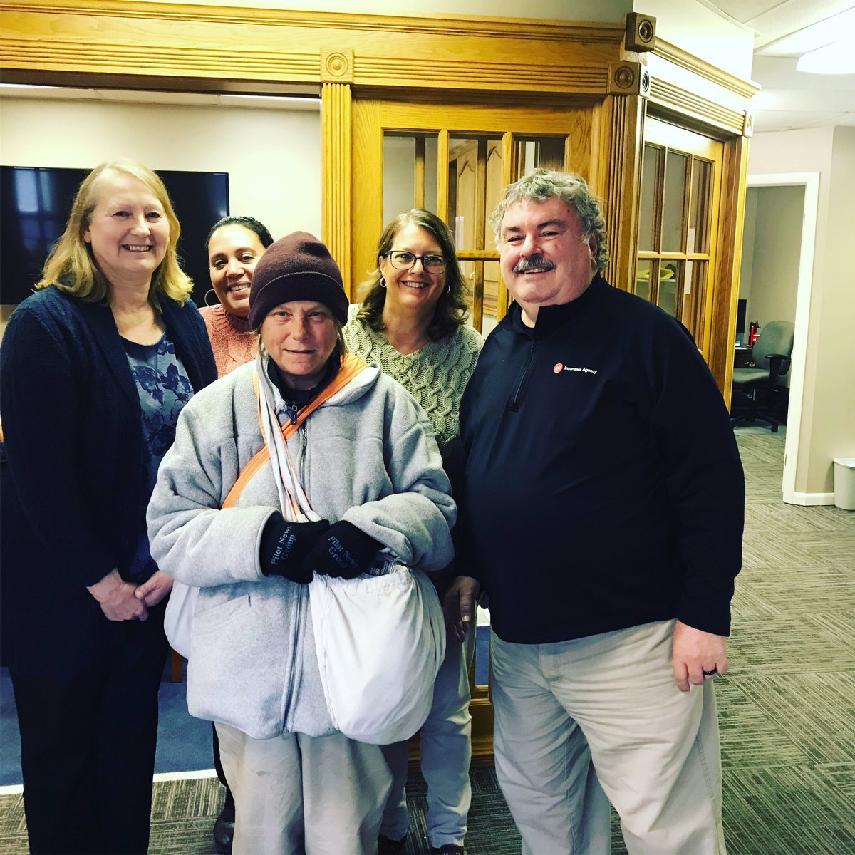jgritton's tweet photo. TCU is paying it forward to impact our community one person at a time!
The TCU Insurance Office is happy to have Mary deliver the Plymouth Pilot everyday, regardless of the weather. We are taking Mary on a shopping spree for warm outerwear.
#TCUCommunityCommitted #payitforward https://t.co/hDbg5s98Ha