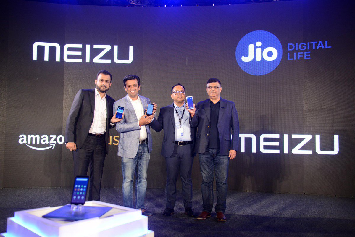 Meizu_India's tweet photo. MEIZU in association with @reliancejio &amp; @amazonIN is pleased to bring to India, it's superior range of smartphones. With allies like Amazon &amp; Jio, be sure &amp; secure! @meizuindia @amazonIN @reliancejio #adityamurthy @UNISOCTech #Neerajsharma @UNISOCTechnology @DuttsSunil https://t.co/dfkO263Hlb