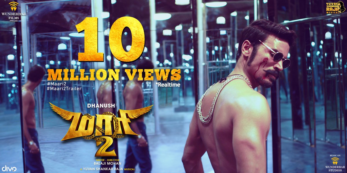 rameshlaus's tweet image. 10 MILLION+ Real-time views.. 

▶ youtu.be/ORZltL9glEA   

#Maari2 #TharaLocal #Senjuruven #Maari2Trailer 

@wunderbarfilms 
@dhanushkraja | @thisisysr | @directormbalaji | @Sai_Pallavi92 | @ttovino | @Actor_Krishna | @varusarath | @vinod_offl | @divomovies