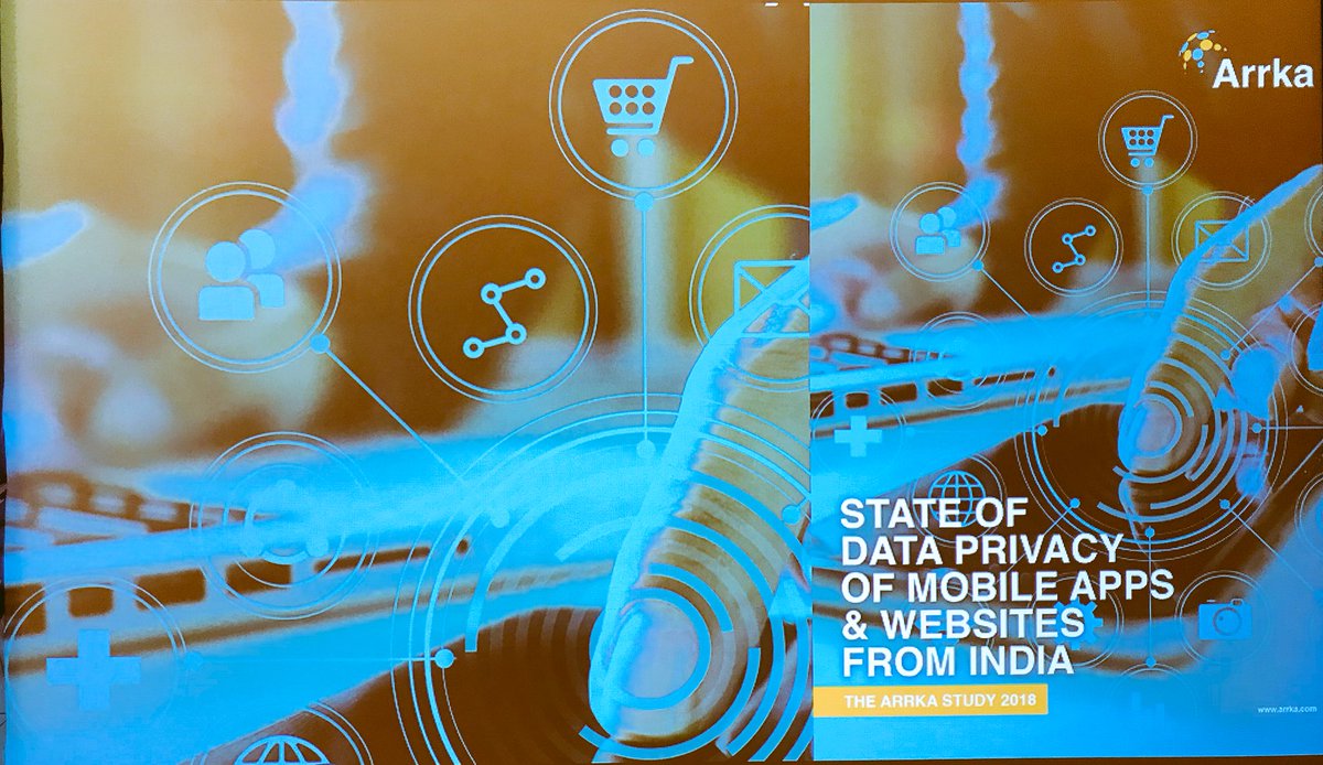 Countdown to Arrka’s 2018 study ‘State of Data Privacy of Mobile Apps &amp; Websites from India’. Report release at #AISS2018 - Royal 2 1:00pm. <a href="/shivanginadkarn/">Shivangi Nadkarni</a> <a href="/sameeranja/">Sameer Anja</a> <a href="/Devendragupta/">Devendra Gupta</a> <a href="/unkitd/">Ankit Desai</a>