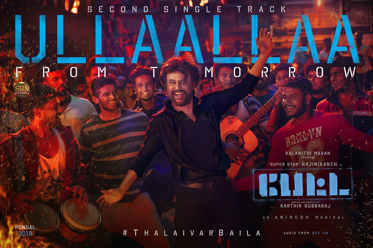 RajiniFC's tweet image. It’s time for #ThalaivarBaila folks! Get ready for #PettaSecondSingle which is titled #Ullaallaa !!! It will be released tomorrow at 6pm (IST). #Petta