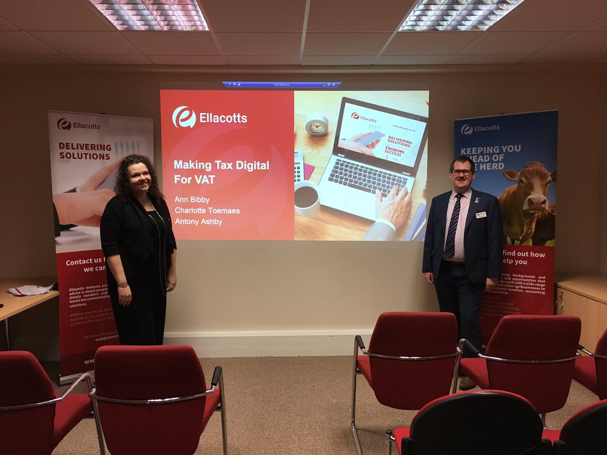 Ellacotts's tweet photo. Our Corporate Services Partner @ctoemaes and Cloud Accounting expert Antony Ashby are ready for our #MakingTaxDigital seminar in our #Banbury office this morning 💻💷🙌 https://t.co/igrIZFRwXS