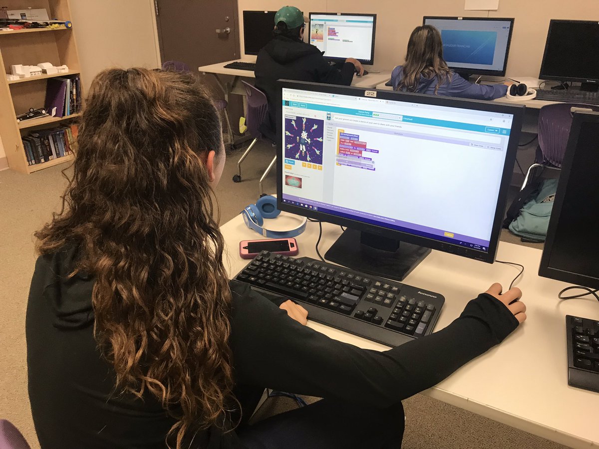 There’s nothing better than hearing an excited middle schooler yell, “I love this!!” Dance Party Hour of Code is a huge hit! Thank you <a href="/codeorg/">Code.org</a> for all you do to build excitement for Computer Science! #CSEdWeek2018Photos