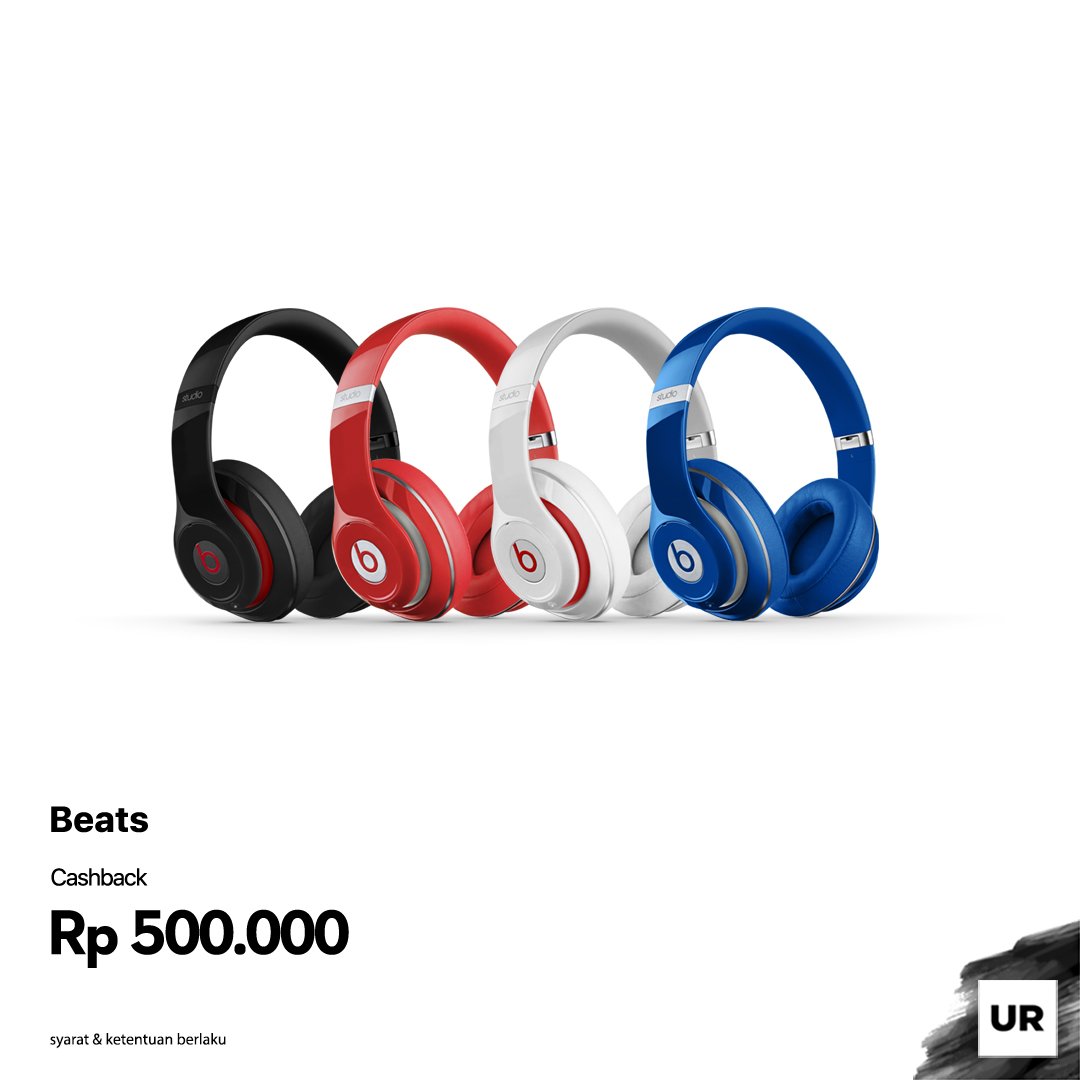 Nikmati kualitas suara premium dari #Beats untuk berbagai lagu favoritmu!
.
Dapatkan promo spesial cashback Rp500.000. untuk setiap pembelian Beats 
.
#URLifeStyle #BeatsHeadPhones #UrbanRepublicId