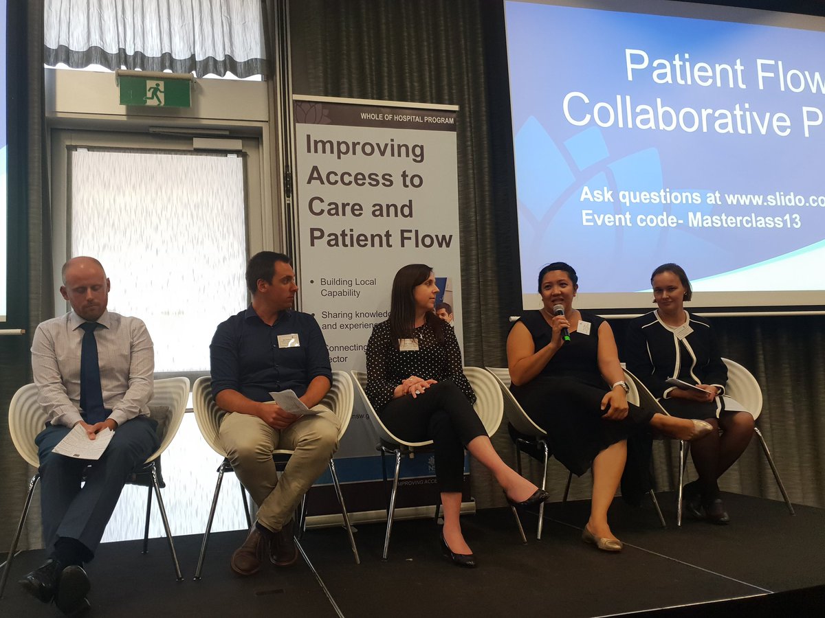 The Patient Flow Collaborative panel talking all about the benefits of sharing and 'stealing' ideas.