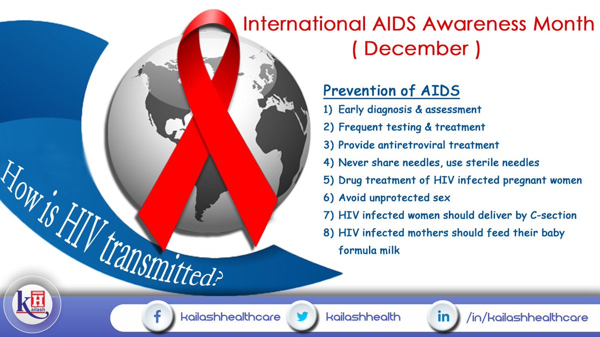 KailashHealth's tweet photo. #InternationalAIDSAwarenessMonth #AIDS #Prevention #StayPrevented #HealthAwareness

Early diagnosis &amp; assessment is the best prevention of AIDS. Know about AIDS &amp; Stay prevented. https://t.co/jkHPCgWzBm