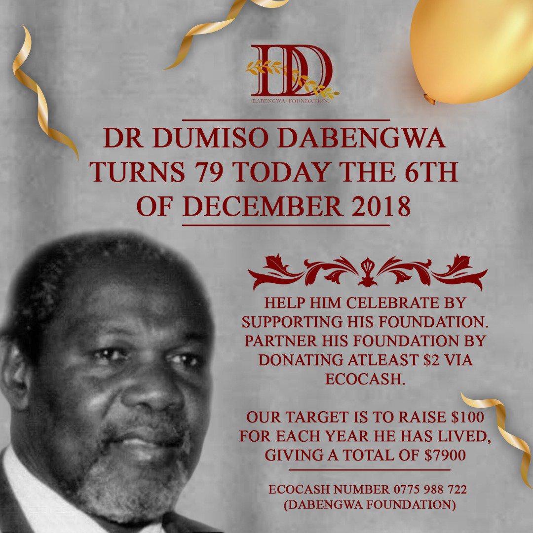 Wishing liberation struggle icon Dumiso Dabengwa a happy 79th birthday. 