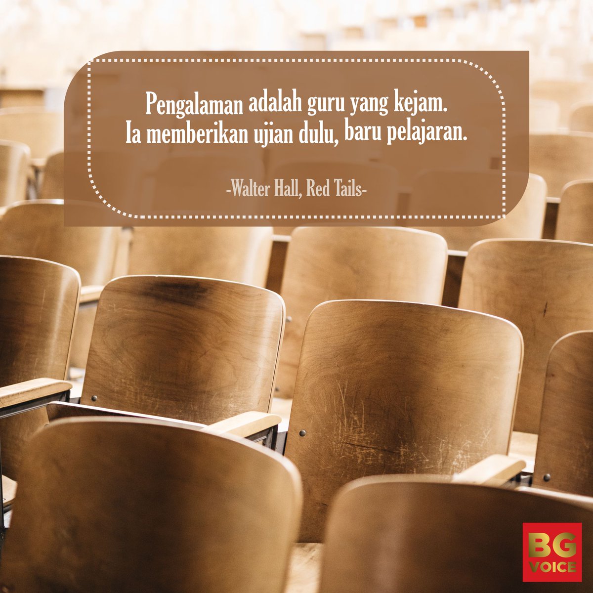 BeGe_RI's tweet photo. "Pengalaman adalah guru yang kejam. Ia memberikan ujian dulu, baru pelajaran."
-Walter Hall, Red Tails-
.
.
.
.
.
#bege_ri #begeVoice #Motivasi #JadiLebihBaik #MembangunIndonesiaMaju #sukses #kemenanganitudekat #Terpopuler #PahlawanMasaKini #Kamis https://t.co/OmmKloe4Lc