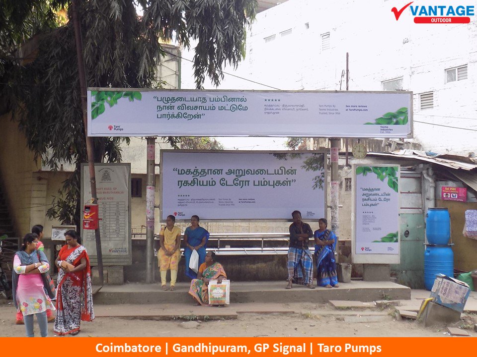 VantageOutdoor's tweet photo. #TaroPumps #busshelter #advertisement display @ #Gandhipuram, GP signal #Coimbatore #TaroForLife. For #outdoor #advertisements contact @VantageOutdoor https://t.co/Fxde5riqKx or 📞044-26213757 #oohmedia #outofhome #outdoorpromotions #coimbatoremedia #OOH https://t.co/UfNoS7ic7a