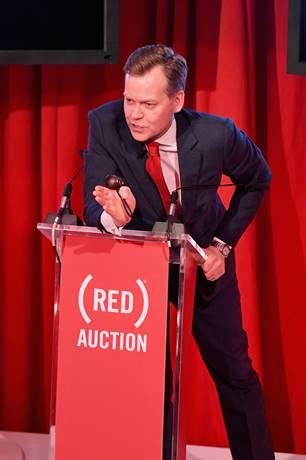 Sothebys's tweet photo. Tonight, @red @Sothebys and @Gagosian came together to raise $5.5 million to support the fight to #endAIDS. The third #REDauction totaled $10.5 million, including matching funds by The Bill & Melinda Gates Foundation. https://t.co/7mkEo2cmHI