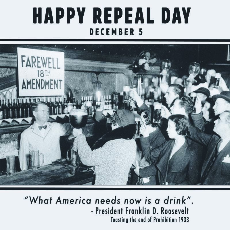 FairsingWines's tweet photo. 85 years ago today, the eighteenth amendment banning the sale of alcohol was repealed. Raise your wine glass and toast the 1933 ratification of the 21st Amendment. Happy Repeal Day to all and to all a good night. Sláinte! #RepealDay #21Amendment #DrinkOregonWine #WVWINES https://t.co/wxQKDyV8Hw