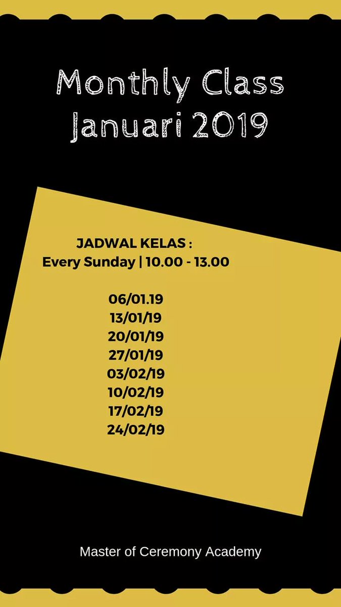 Jadwal Kelas Januari