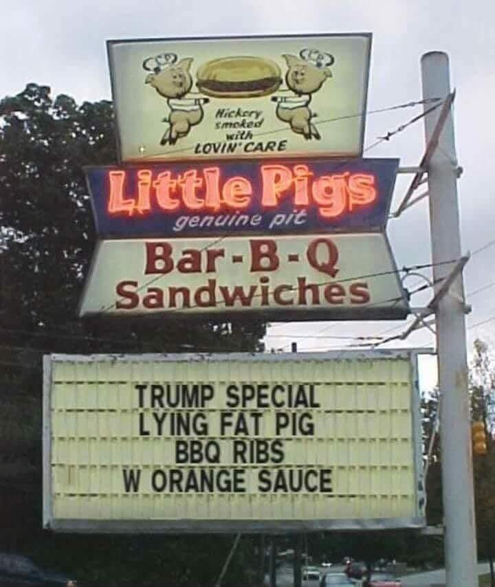 Would you like fries with that? <a href="/realDonaldTrump/">Donald J. Trump</a> #FU45 #orangeshitstain