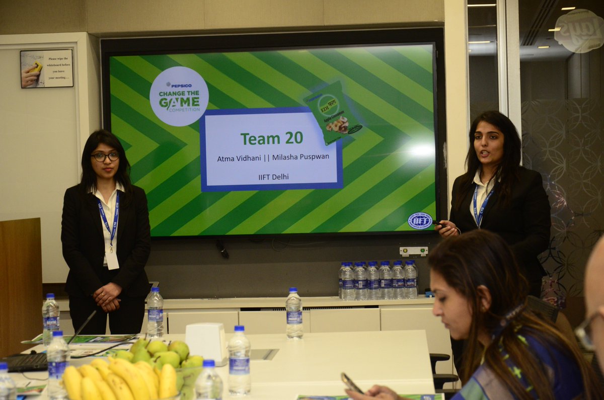 pepsicoctg's tweet photo. Milasha and Atma from Indian Institute of Foreign Trade (IIFT), Delhi presenting before the Jury #PepsiCo #CTG2018 #RegionalFinale https://t.co/RB8u0ci07l