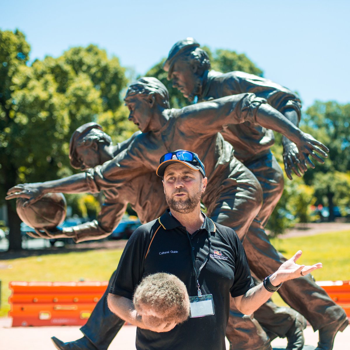 Swinburne's tweet photo. Connecting to Wurundjeri country through a cultural walking tour around the @MCG today at the Reconciliation Action Plan Conference provided by the @KoorieHeritageT. #RAPConference18 #reconciliation @RecAustralia @Richmond_FC @KorinGamadji https://t.co/4XNQ3RG7FM