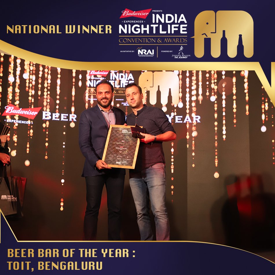 @toitbrewpub - Bengaluru which promises fabulous food and a supreme brew-pub experience. Congratulations to our National Winner for “Best Beer Bar of the Year” at #INCA2018.
#INCAAwards | #NightToRemember | 
#NightlifeEntertainment | #NightLifeAwards | #Nightlife