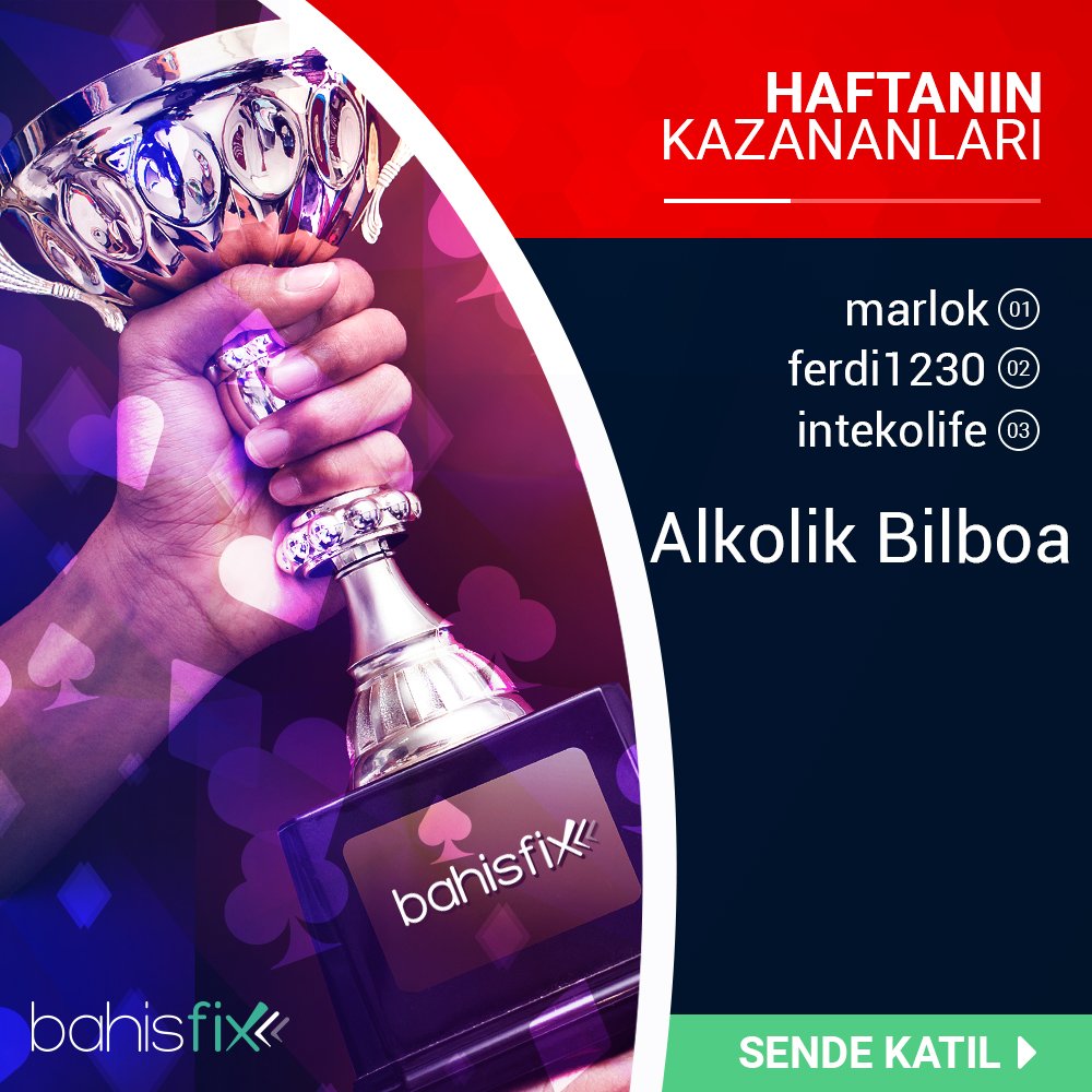 Yarışmamızı Alkolik Bilboa kazanmıştır. Hesaplarınıza aktarım sağlanmıştır. Katılımınızdan dolayı teşekkür ederiz. bahisfix63.com