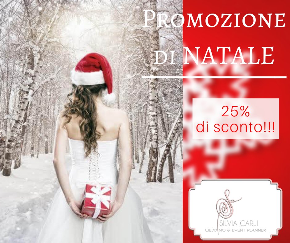 🎄Promozione di NATALE!🎄Da  oggi e fino al 31 Dicembre, tutte le coppie che prenoteranno un  incontro potranno usufruire di uno sconto del 25% sul Diritto di  Organizzazione!!! Occasione imperdibile! 💖 Chiamate il 3497237638 o scrivete a silvia@carliweddingplanner.it
