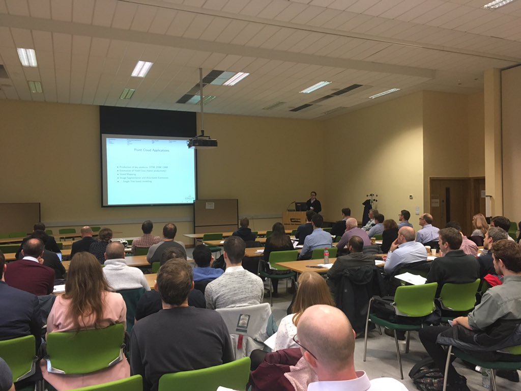 Dylan_Walshe's tweet photo. A great keynote presentation from @coilltenews Daniel McInerney on the use of LiDAR point clouds in forestry at #IEOS2018 hosted by @teagasc https://t.co/2FGXBKe3WP
