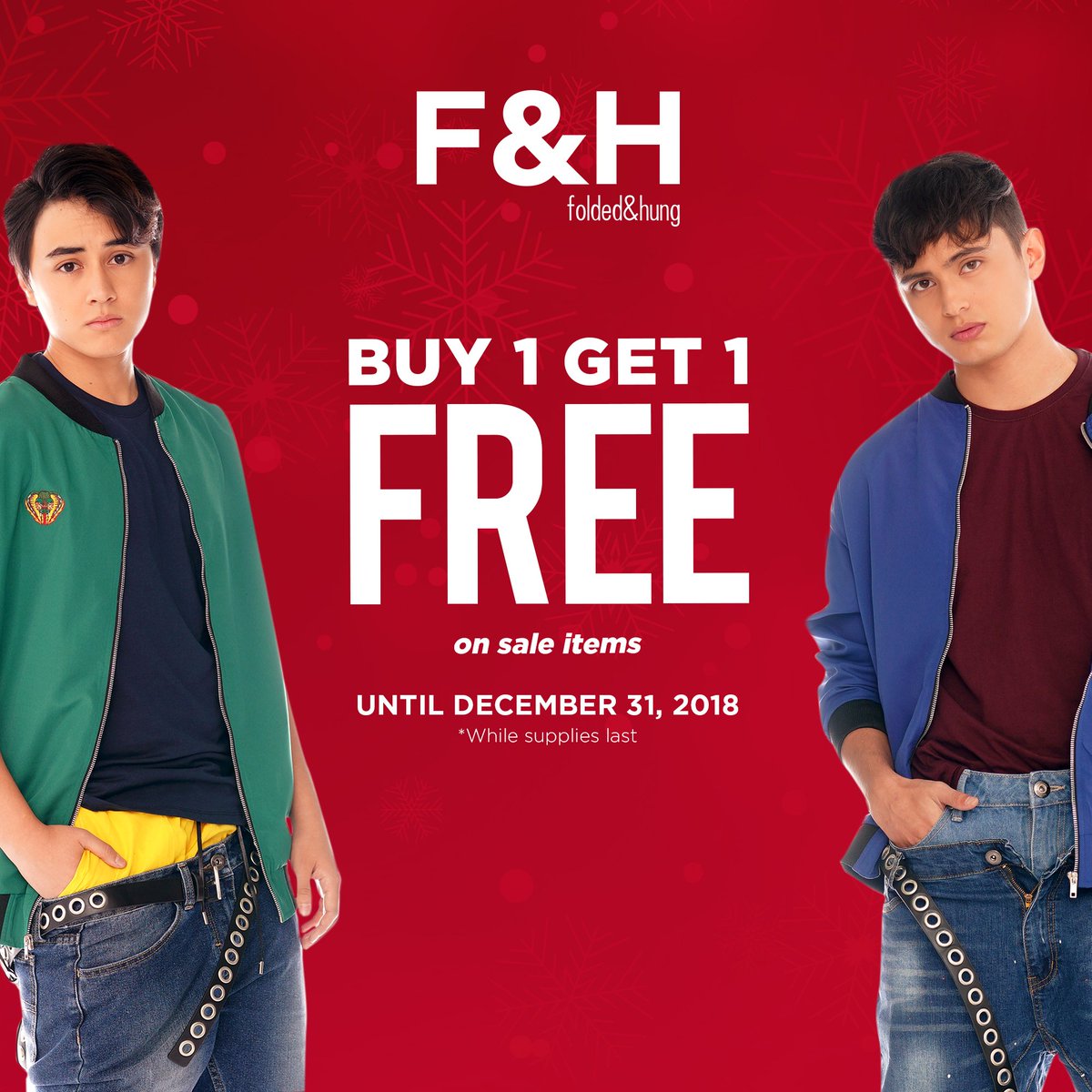 foldedandhungph's tweet photo. Find your stylish and comfy jackets, basics and more as F&amp;H gives you double treat this season. Enjoy great deals with our promos until December 31, 2018.

#Mayward #JaDine #EdwardBarber #JamesReid https://t.co/uXfL62TrqP